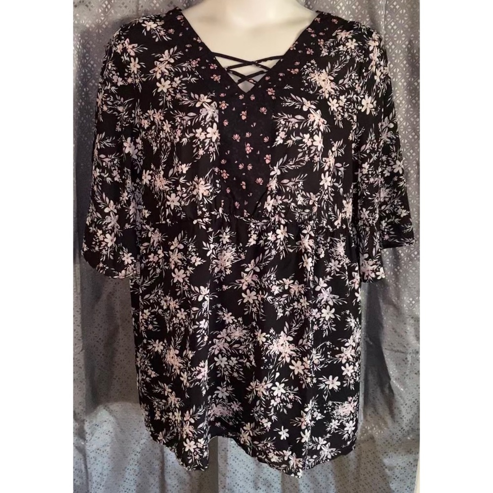 ⬇️Grayson Threads floral flare sleeve tunic/dress